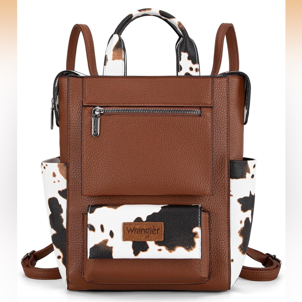 Wrangler Brown Cow Print Backpack